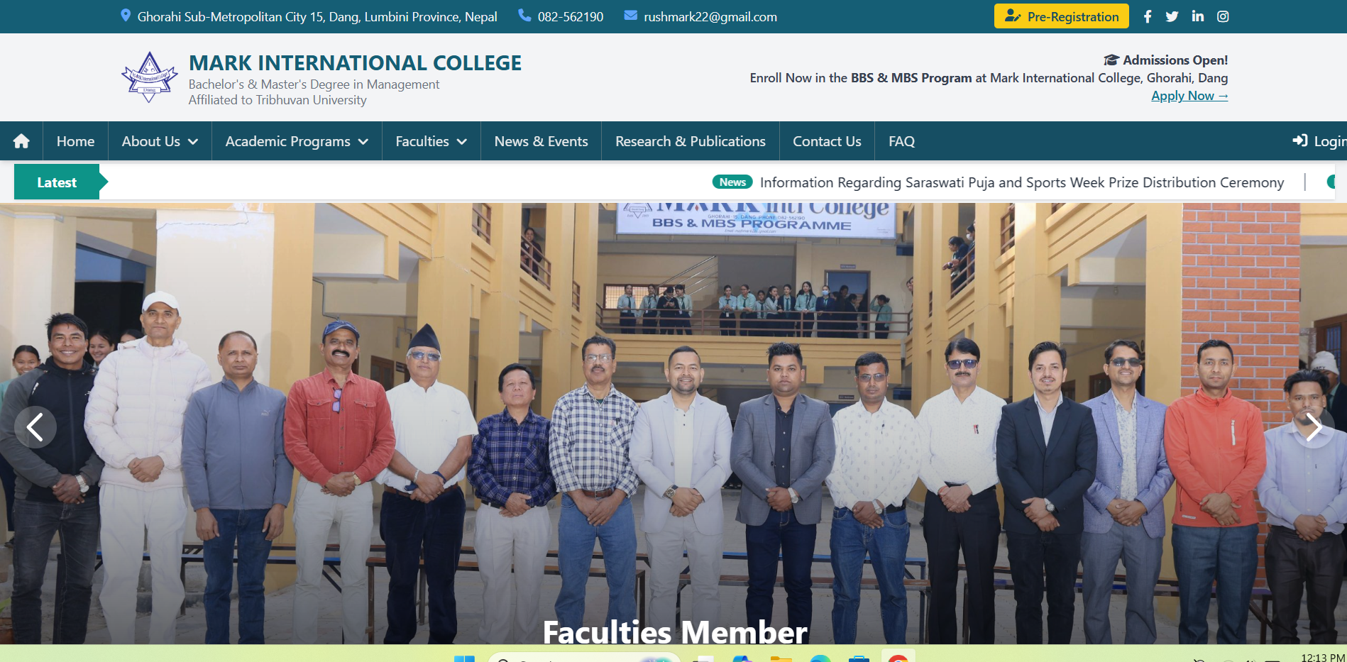 Mark College Website